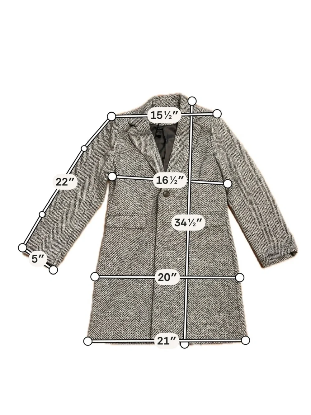 tea n rose Black & White Herringbone Blazer